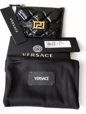 Versace Greca Goddess Quilted Zipped Card Holder | BNWT | Full Inclusion
